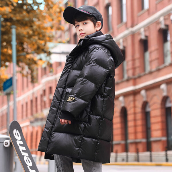 Down Jacket Boy's Long Overfashionable Knee Western Style - Image 2
