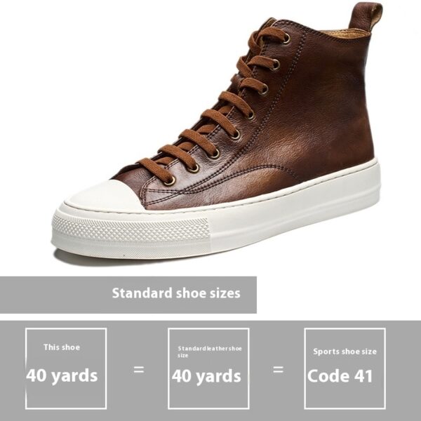 Genuine Leather Retro Japanese And Korean Style Sneakers - Image 5