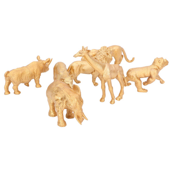 Safari Animals Figures Toy Gold Color Wild Zoo Animals Figurines for Early Education - Image 5