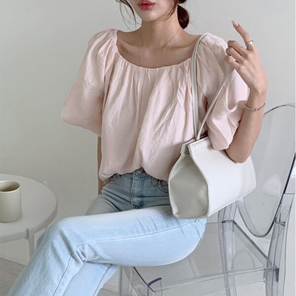 Women's Fashion Lace-up Short-sleeved Shirt - Image 5