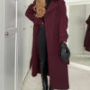 Fashion Lapel Woolen Coat With Belt Winter Double-breasted Trench Long Jacket For Women Clothing - Image 6