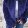 Fashion Stand Collar Plush Jacket Winter Casual Turtleneck Zipper Coat Fleece Tops Women's Clothing - Image 10