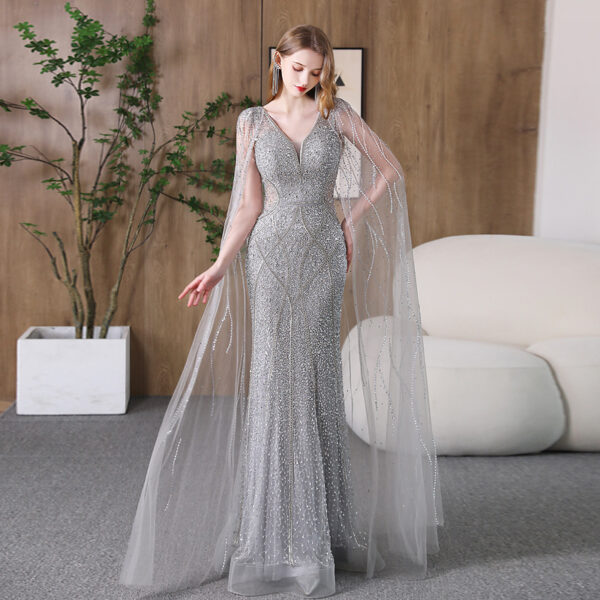Evening Dress Banquet Slimming Fishtail Host Evening Dress - Image 2