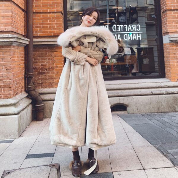 Temperament Lapel Waist Belt Inner Thickening Tooling Padded Jacket Women - Image 5