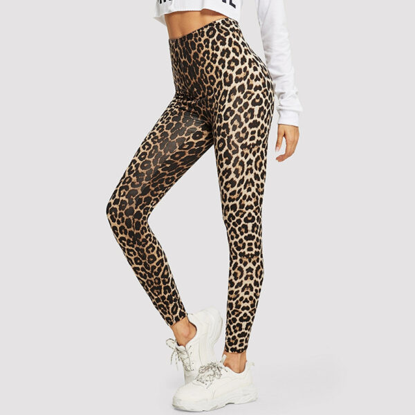 Fashion Leopard Print Leggings Stretch Slim Tight Waist Ankle-length Pants - Image 4