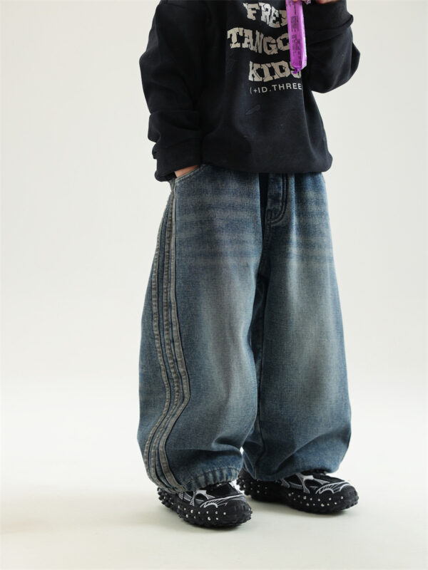 Winter Boys' New Fleece-lined Warm And Loose Jeans - Image 4