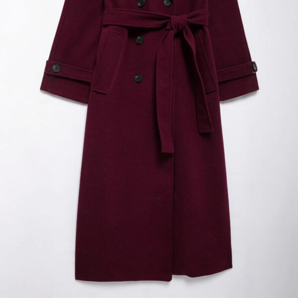 Women Double-breasted Coat Woolen Coat - Image 3