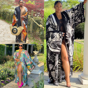Women's Loose Plus Size Cardigan Kimono Fashion Casual Windbreaker