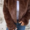 Fashion Stand Collar Plush Jacket Winter Casual Turtleneck Zipper Coat Fleece Tops Women's Clothing - Image 3
