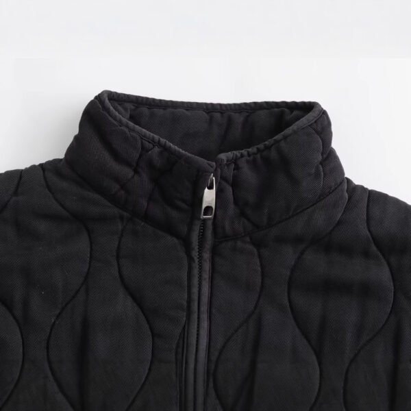 Women's Pocket Decoration Cotton Jacket Coat - Image 3