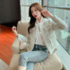 Women's Temperament Heavy Industry Beaded Long-sleeved Short Top - Image 5