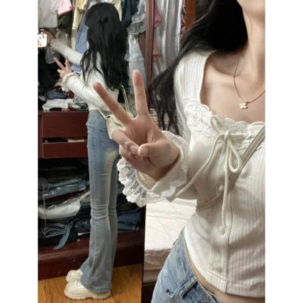Women's Lace Slim-fit Base Ride Top - Image 4