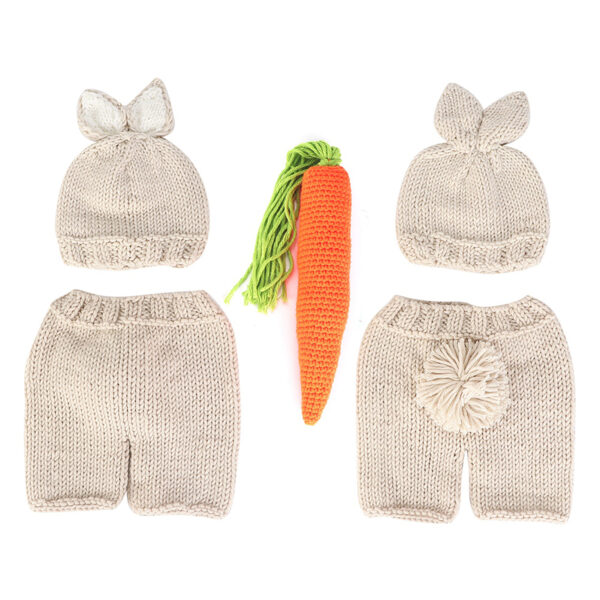 Three piece Infant Photography Props Rabbit Suit for Newborn Baby Photo Clothes - Image 5