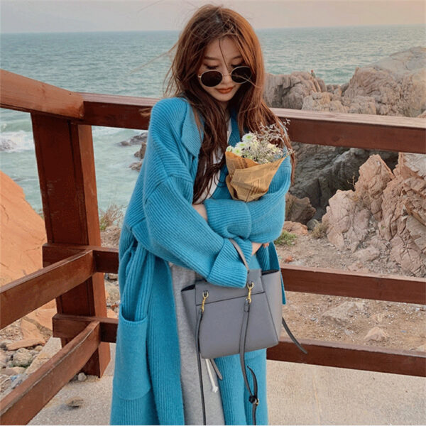 Long Thickened Sweater Women's Coat Loose Knitted Cardigan - Image 7