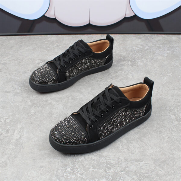 Men's Rhinestone Red Bottom Low-top Comfortable Breathable Fashion Sneakers - Image 6