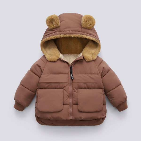 Children S Autumn And Winter Short Thick Hooded Warm Jacket - Image 5