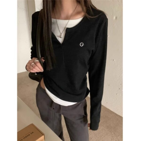 Women's Fashion American Vintage Bottoming Shirt - Image 8
