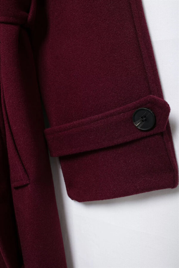Women Double-breasted Coat Woolen Coat - Image 5