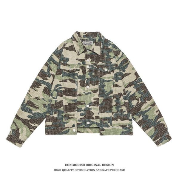 Real Shot American Street Retro Camouflage Cargo Jacket Coat - Image 2