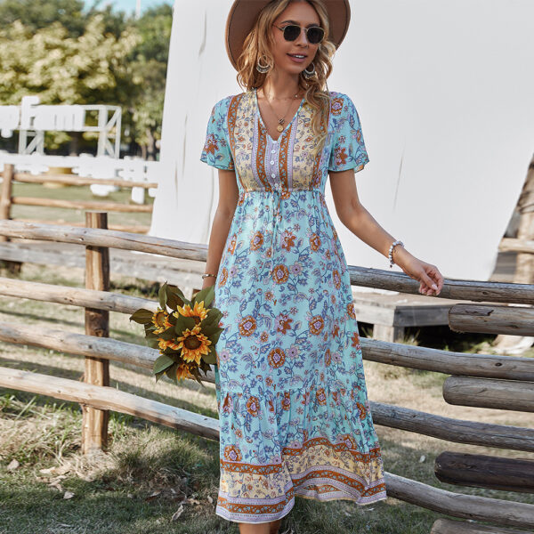 Positioning Flower Dress Summer Leisure Vacation - Image 3