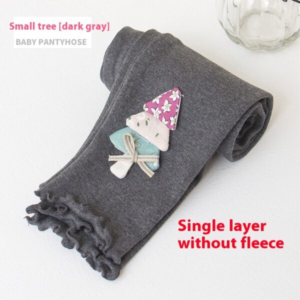 Sweet Cropped Ruffled Underwear Fleece Lined Padded Warm Keeping Slim-fit Trousers - Image 8