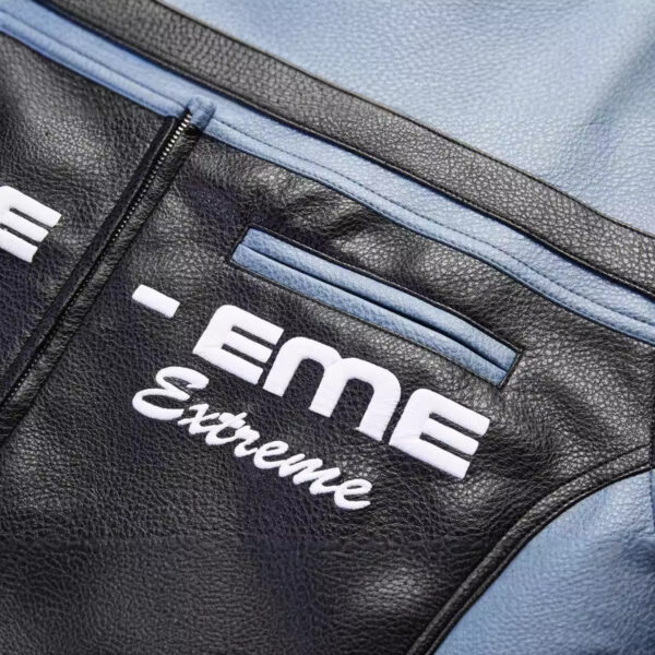 American-style Heavy Stitching Contrast Color PU Leather Motorcycle Clothing Coat Men And Women Fashion - Image 5