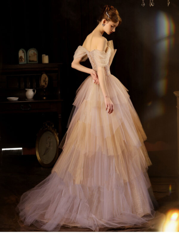 Evening Dress Salute Wine Dress Light Luxury Small - Image 3