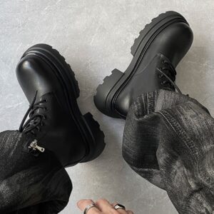 Autumn And Winter Leather Martin Boots High-top Leather Shoes Men's Shoes Fleece-lined