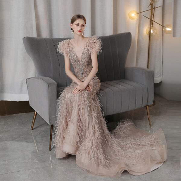 High-end Luxury Fishtail Evening Dress - Image 5