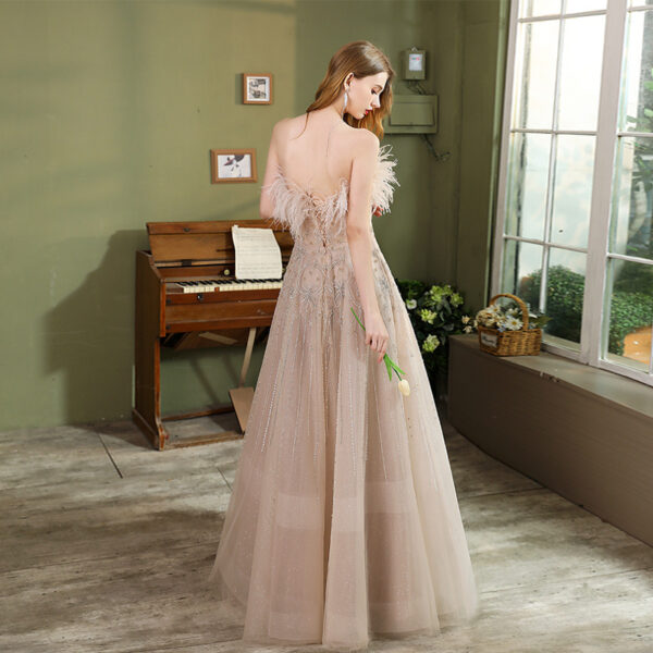 Performance Host Banquet Feather Evening Dress - Image 7