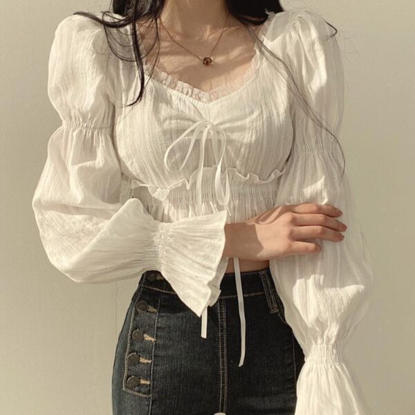 Fashion Lace Shirt Top For Women - Image 10