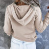 Long-sleeved Hooded Sweatshirt With Pockets Fashion Casual Button Drawstring Design Hoodie Top Spring And Autumn Sports Clothing For Women - Image 3