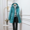 Women's Solid Color Casual Hooded Down Jacket - Image 2