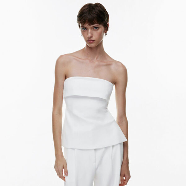 Tube Top Backless Slim Fit Slit T-shirt Top - Image 7