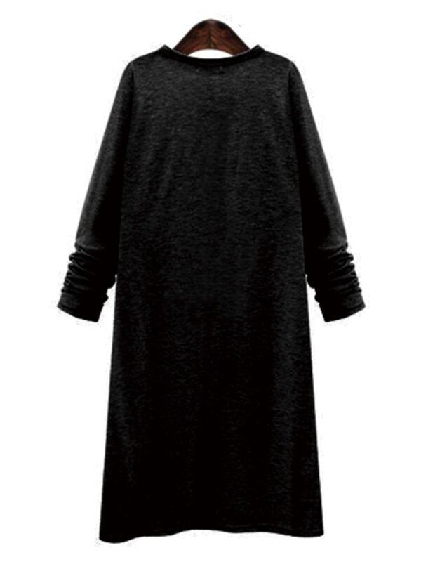Women's Long Sleeve Cardigan Knit Trench Coat - Image 5