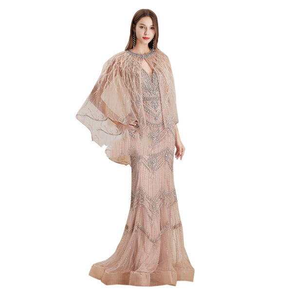 Ladies' Mermaid Dress With Shawl Is Elegant - Image 4
