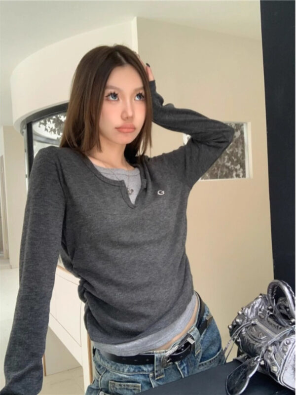 Women's Fashion American Vintage Bottoming Shirt - Image 9