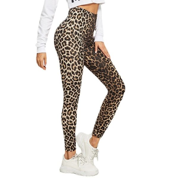 Fashion Leopard Print Leggings Stretch Slim Tight Waist Ankle-length Pants - Image 2