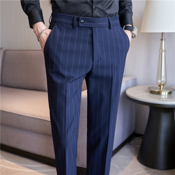 Yarn-dyed Light Luxury Striped Texture Men's Suit Pants Stretch Casual - Image 7
