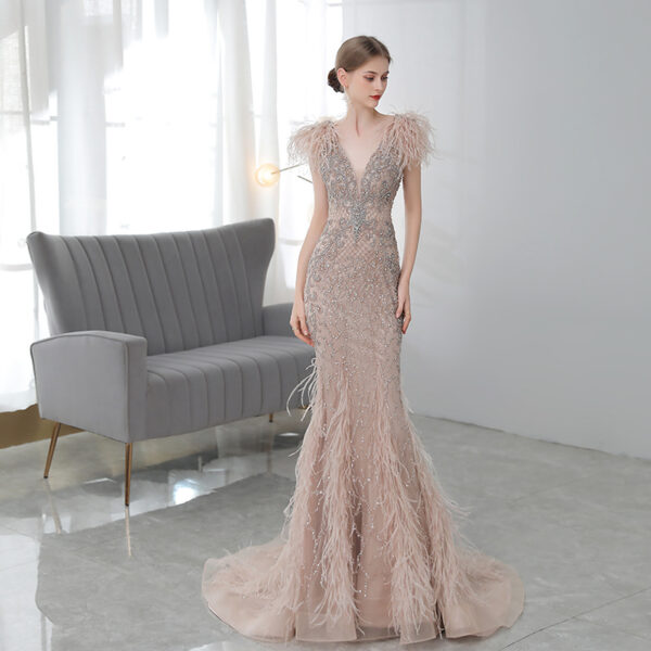 High-end Luxury Fishtail Evening Dress - Image 3