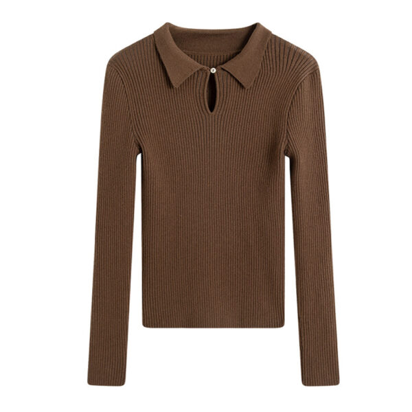 Women's Drop Collar Knitted Bottoming Sweater - Image 3