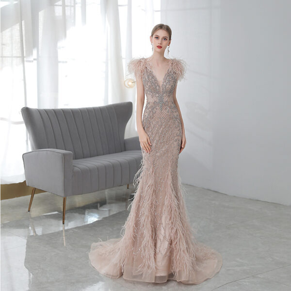 High-end Luxury Fishtail Evening Dress - Image 4