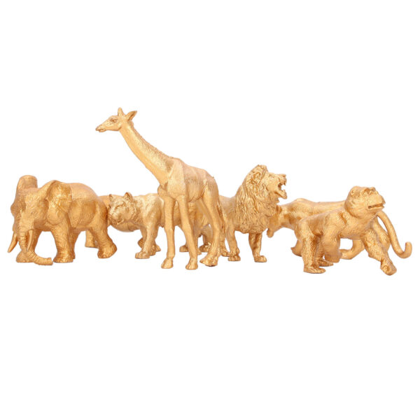 Safari Animals Figures Toy Gold Color Wild Zoo Animals Figurines for Early Education - Image 9