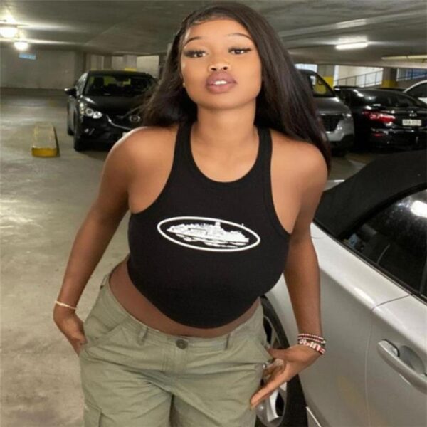 Black Women's Sleeveless Tank Top - Image 2