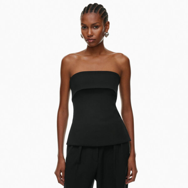 Tube Top Backless Slim Fit Slit T-shirt Top - Image 9