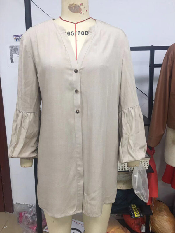 Autumn And Winter New European And American Leisure Loose Single-breasted Shirt Dress - Image 2