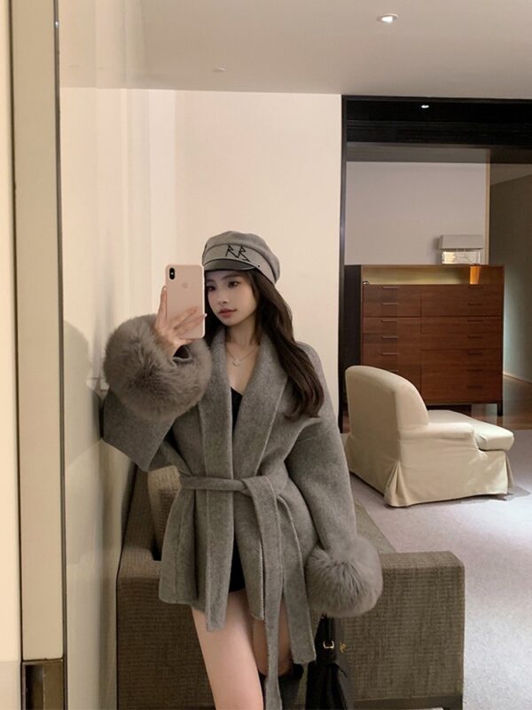 Fashion Plus Size French Elegant Woolen Overcoat - Image 4