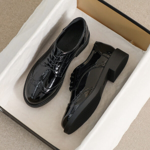 Women's British Lace Up Flat Thin Soft Shoes - Image 3