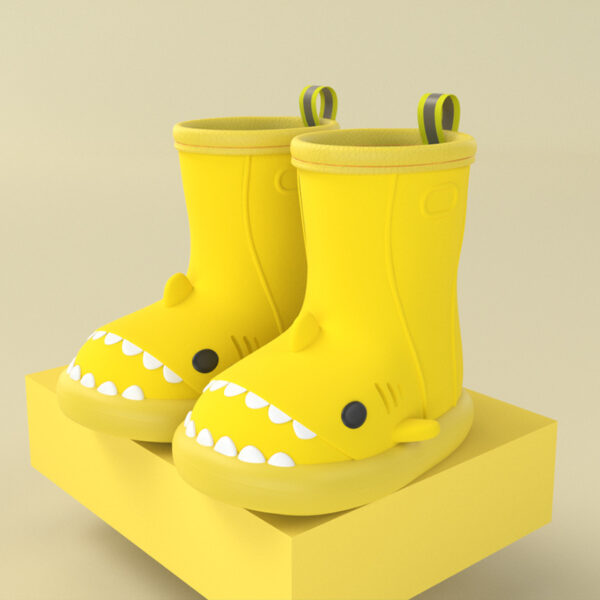 Children Boys Girls Cute Cartoon Waterproof Shoes Safety Rubber Shark Slippers Kids Rain Boots - Image 4