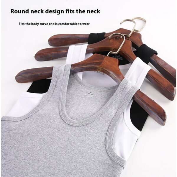 Men's Vest Cotton Slim Fit Sports Bottoming Shirt Breathable Stretch Underwear - Image 8